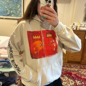 Jean Michel Basquiat Beige Sweatshirt Hoodie size Medium